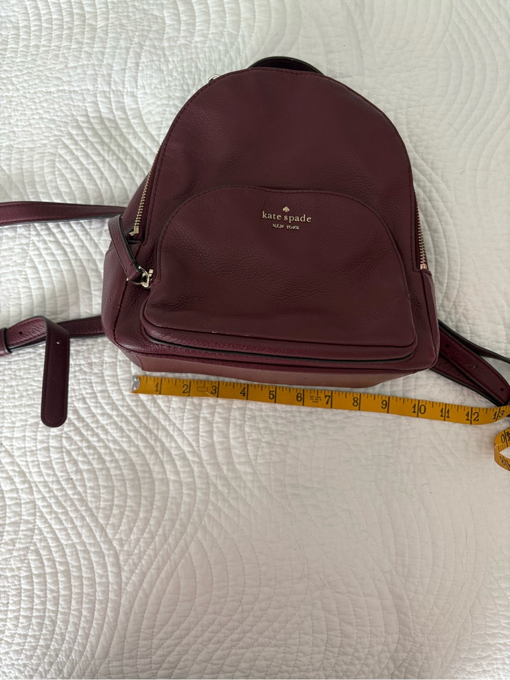 Kate Spade Jackson Burgundy Leather Backpack - Picture 15 of 16